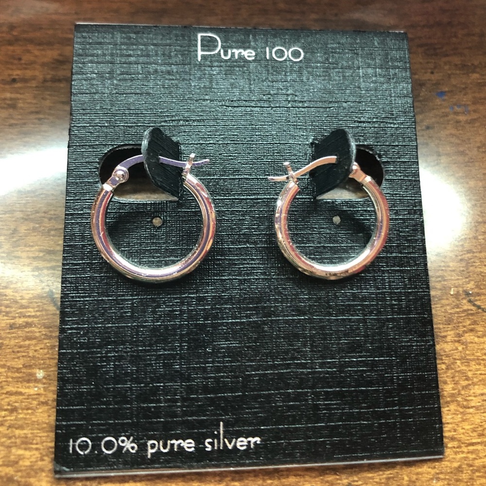 Pure Silver Hoop Earrings